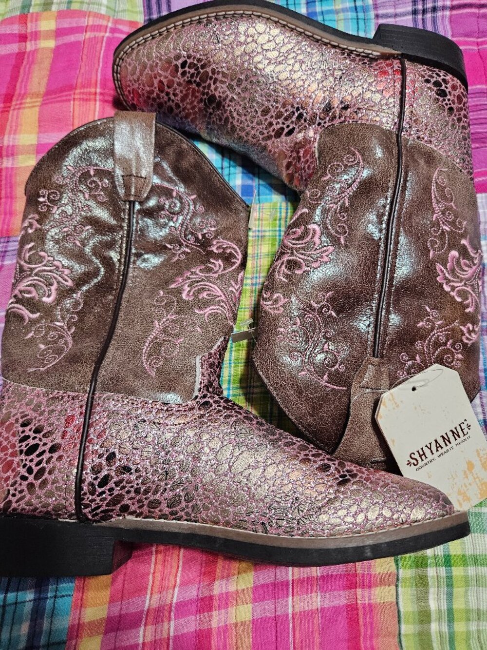 Shyanne Girl's Pink and Brown Boots - 5 - NWT
